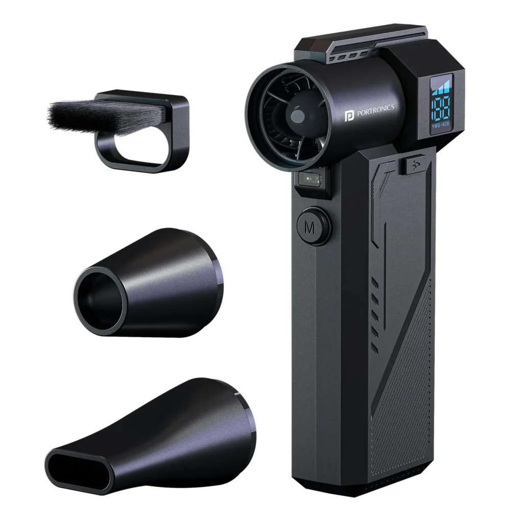 Electric air duster used as part of PC Cleaning Tools to remove dust from desktop computer components