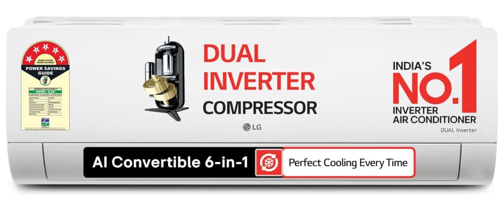 LG US-Q19YNZE3 1.5 Ton 5 Star AI DUAL Inverter AC with VIRAAT Mode and 6-in-1 Cooling.