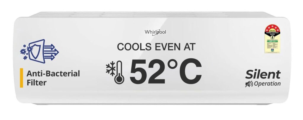 Whirlpool Magicool 1.5 Ton 5 Star Inverter AC with 4-in-1 Convertible Mode and HD Filter.