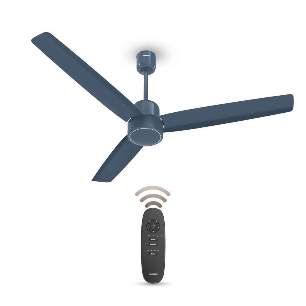 Havells FAB Denim Blue, featured as the best BLDC fans in India 2026 with reverse rotation.