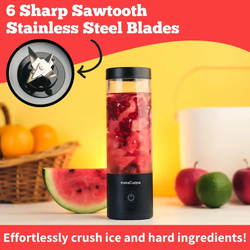  InstaCuppa Ultra Slim portable blender 480ml USB-C India white