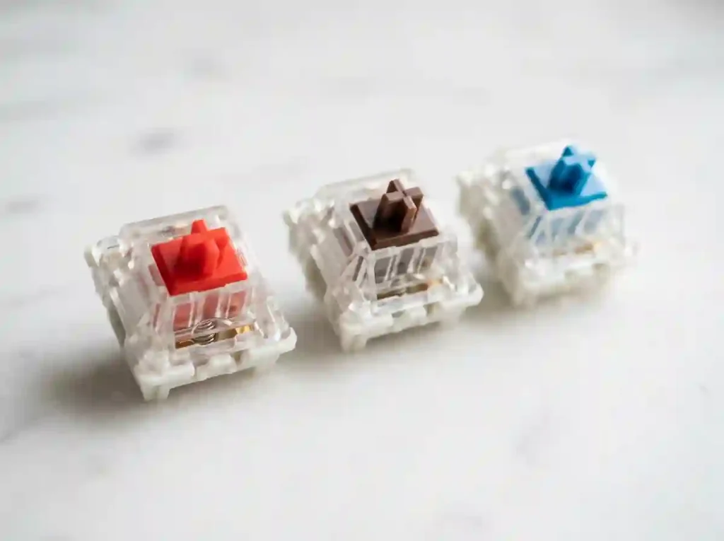 Red = gaming, Brown = typing + gaming, Blue = clicky typist. Choose based on your use.