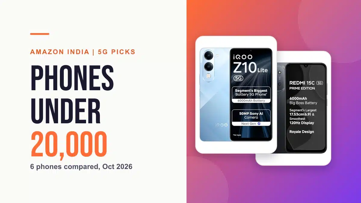 Best Phone Under 20000 in India (Oct 2026): 6 Options