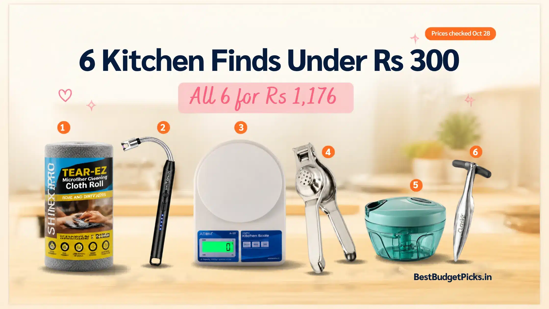 Kitchen Finds Under 300 in India: 6 Useful Picks (2026)